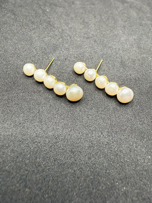 Cascading Pearl Elegance Earrings