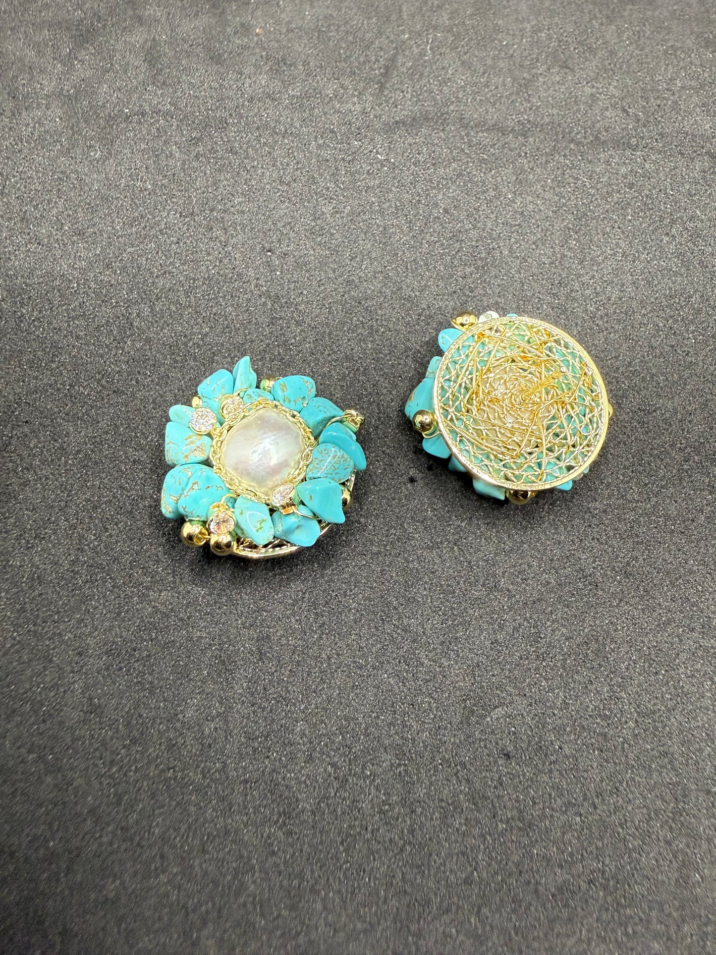 Turquoise Blossom Baroque Earrings