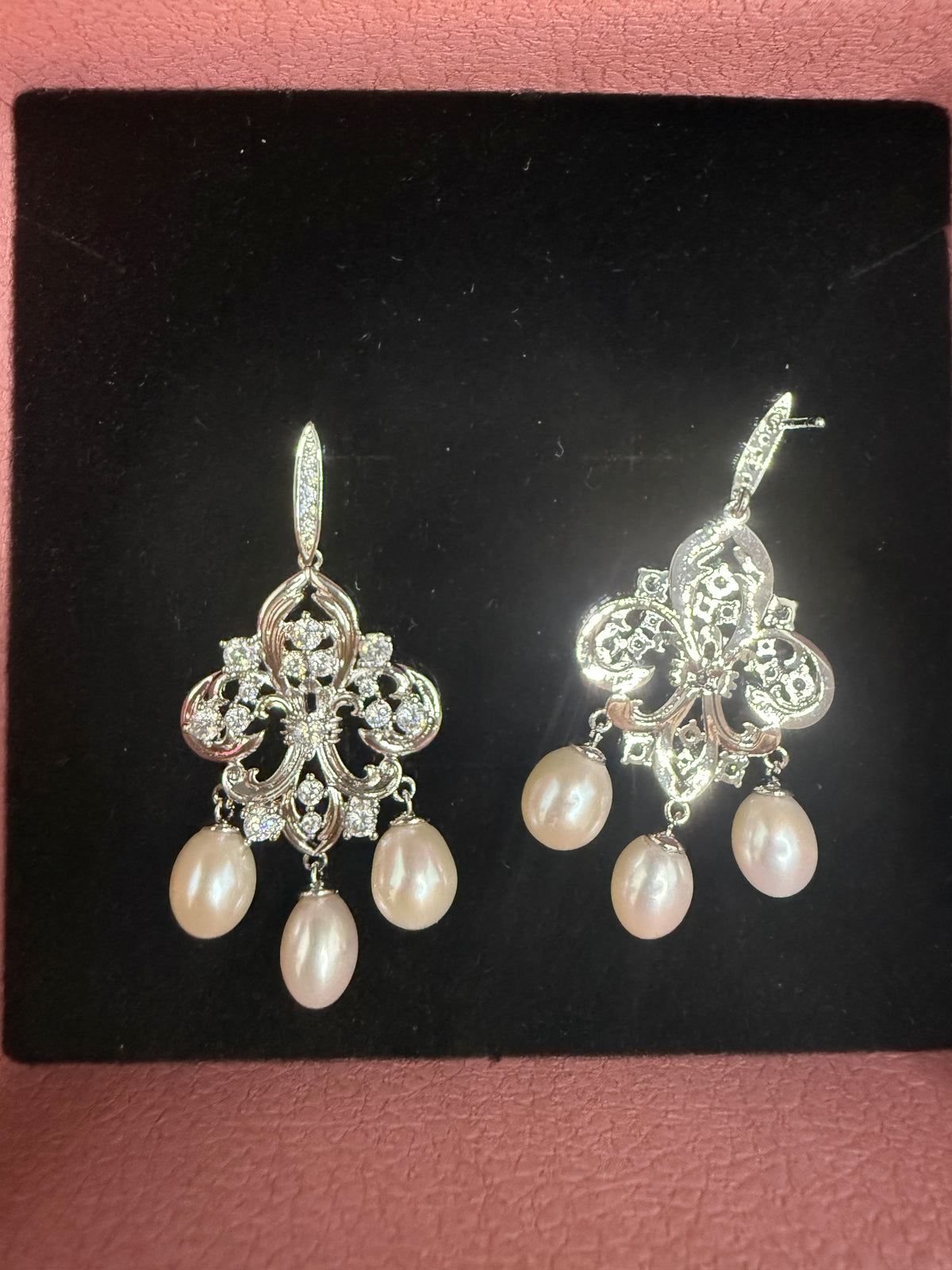 Fleur Pearl Chandelier Earrings