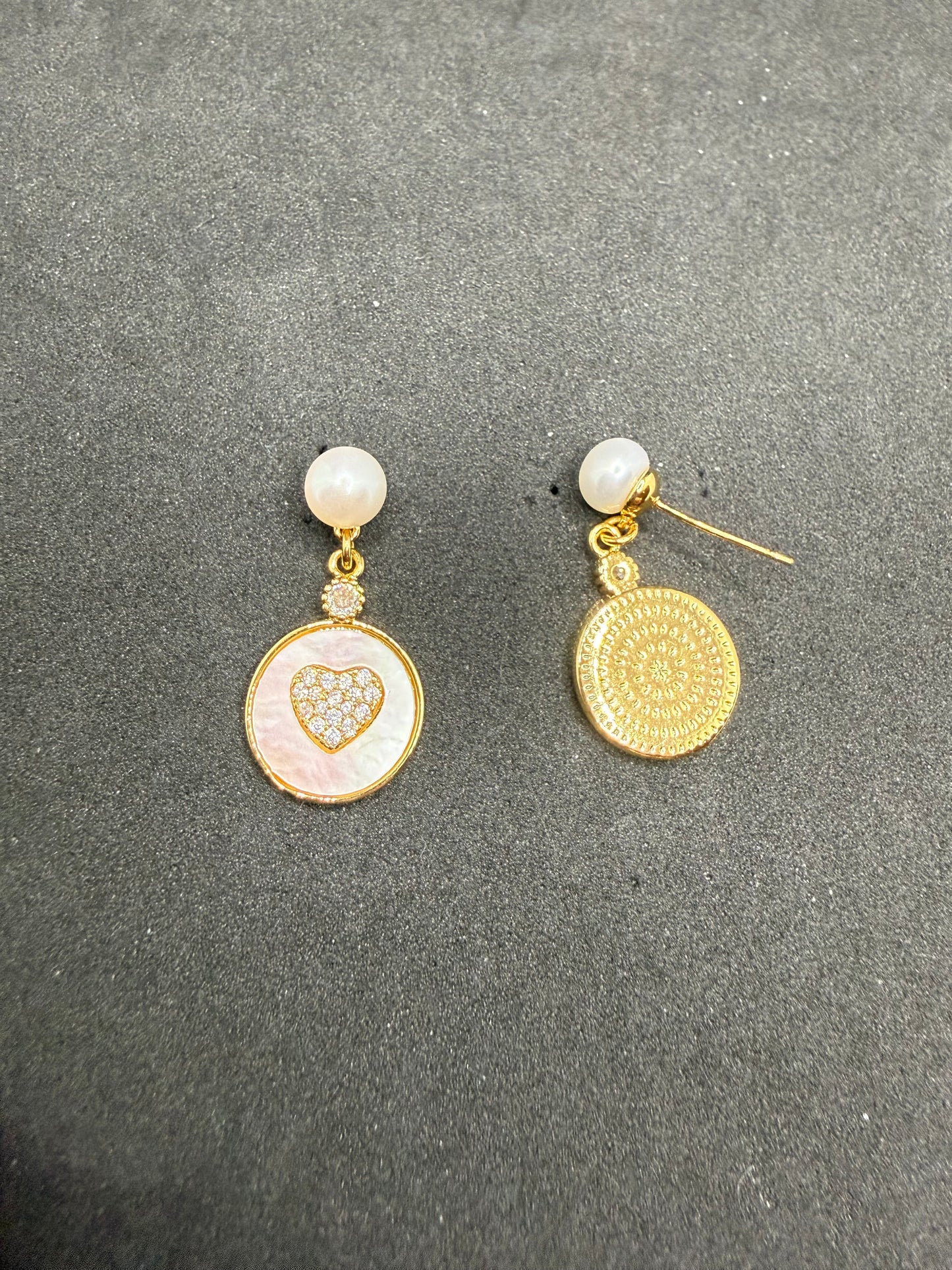 Pearl Heart Embrace Earrings