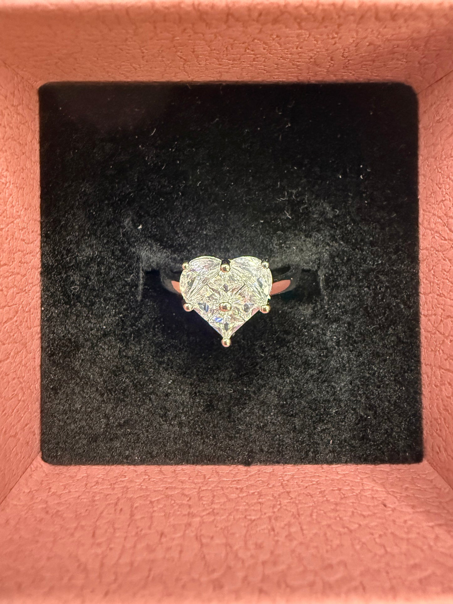 Heart Cluster Solitaire Ring
