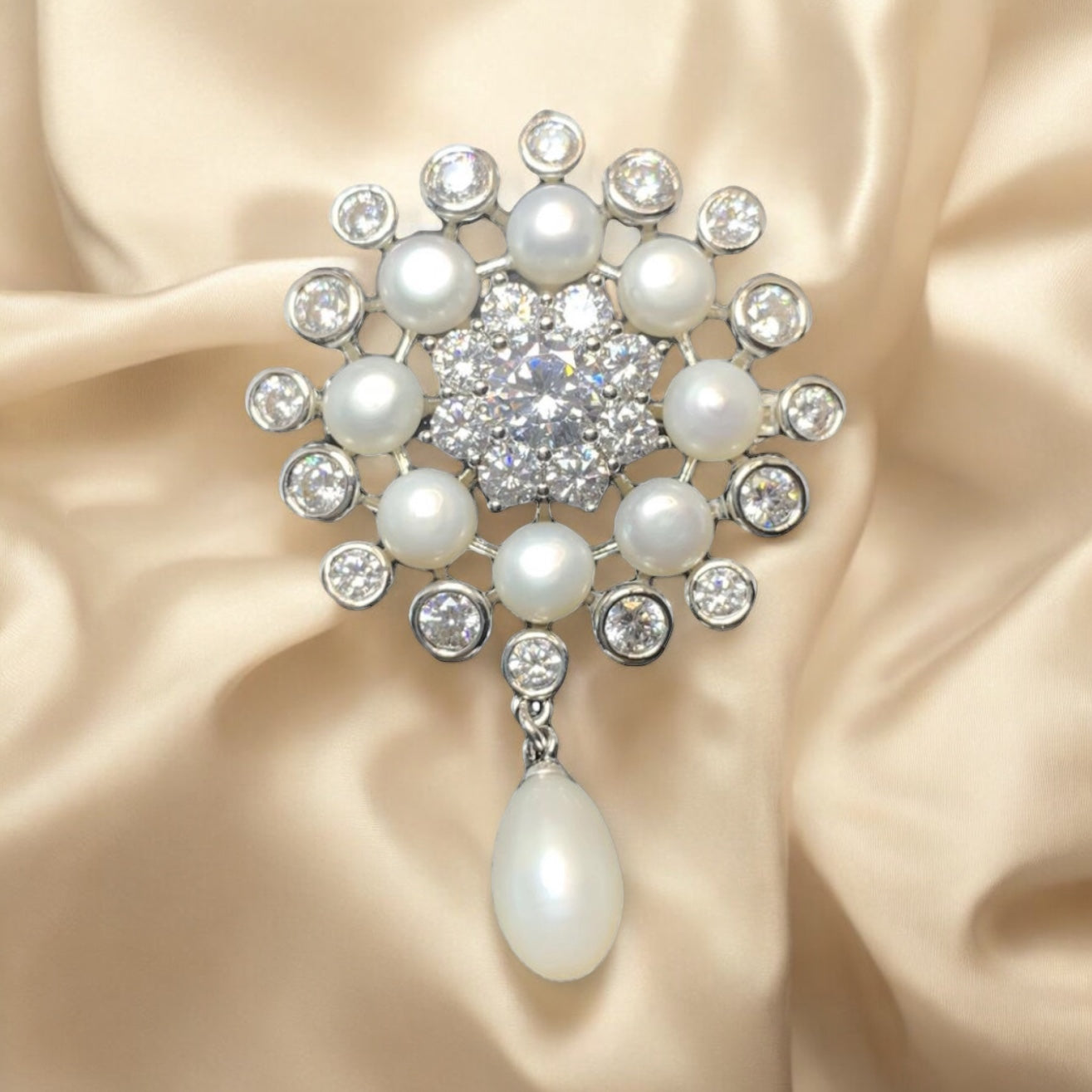 Natural Pearl Embrace Brooch
