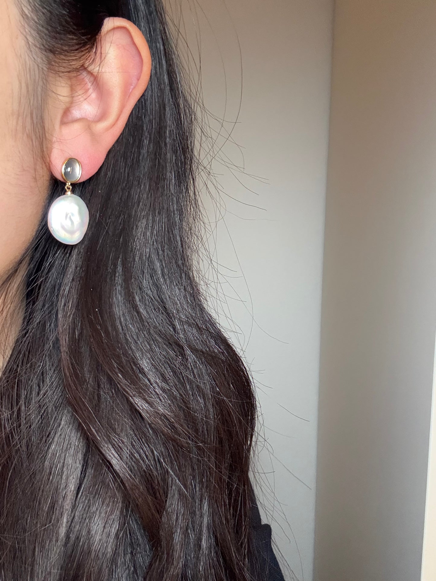 Lustrous Moon Earrings