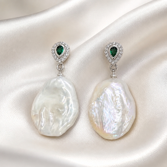 Emerald Drop Baroque Earrings