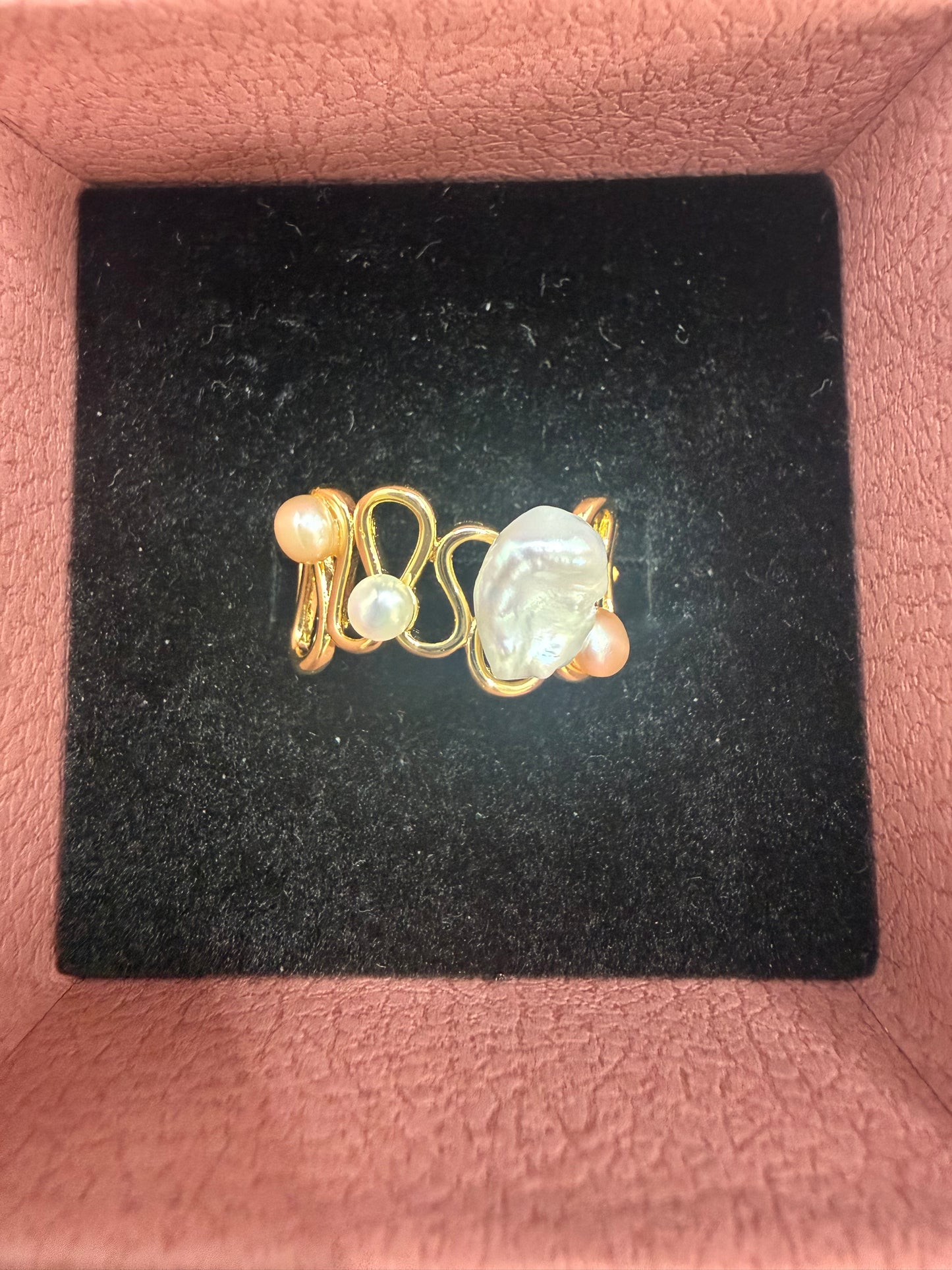Aurelia Wave Baroque Pearl Ring