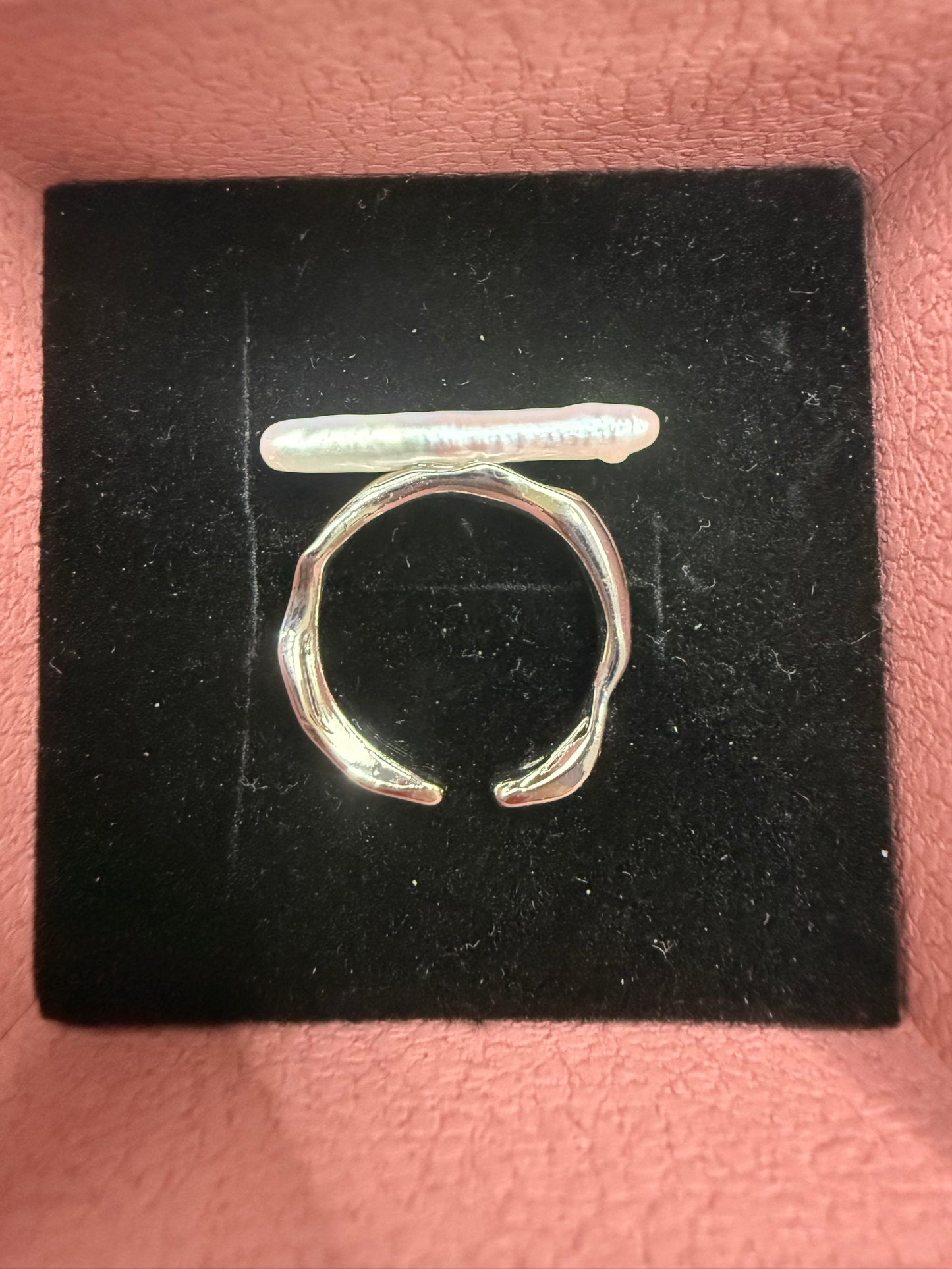 Bar Stick Pearl Open Ring