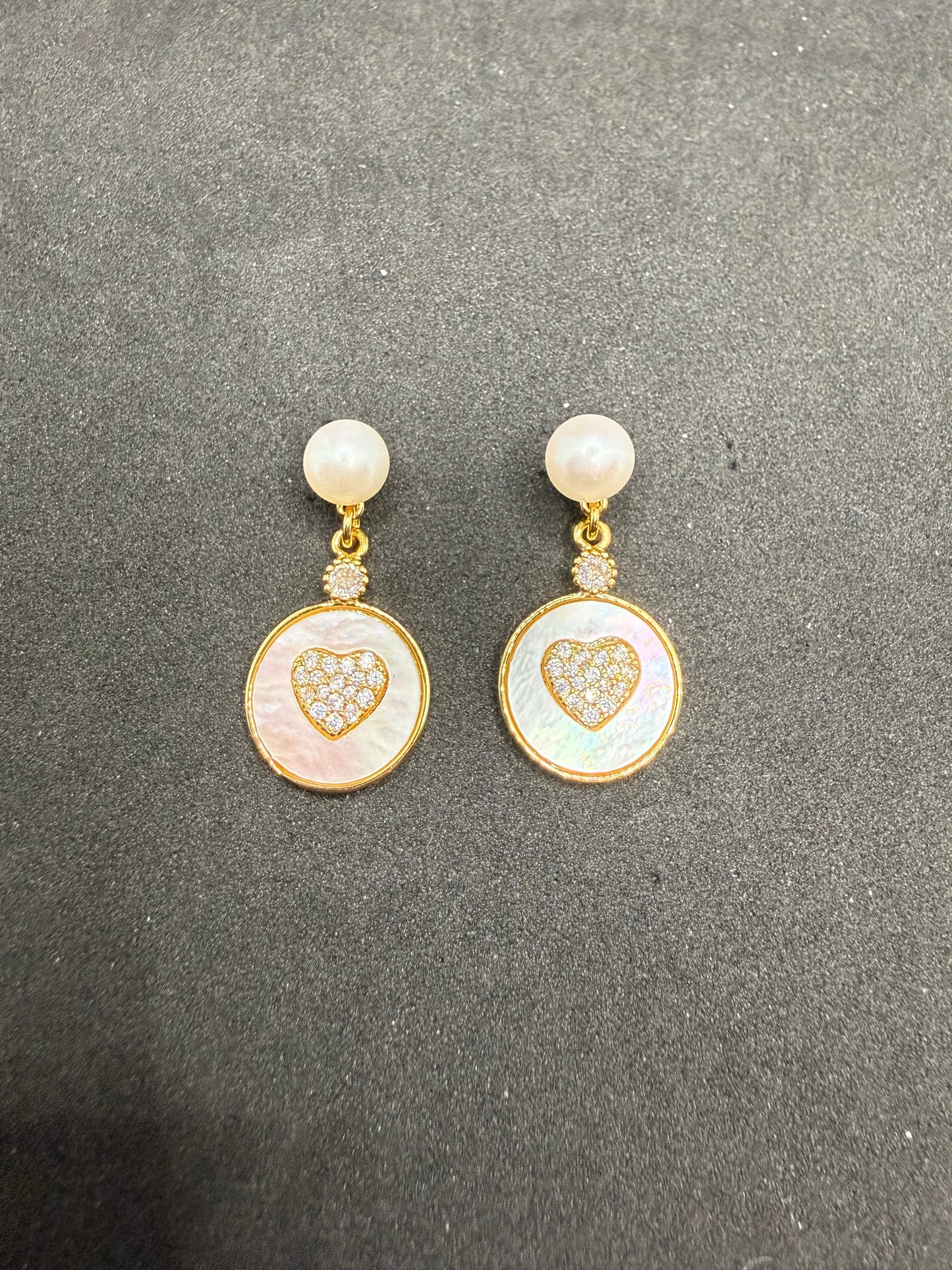 Pearl Heart Embrace Earrings