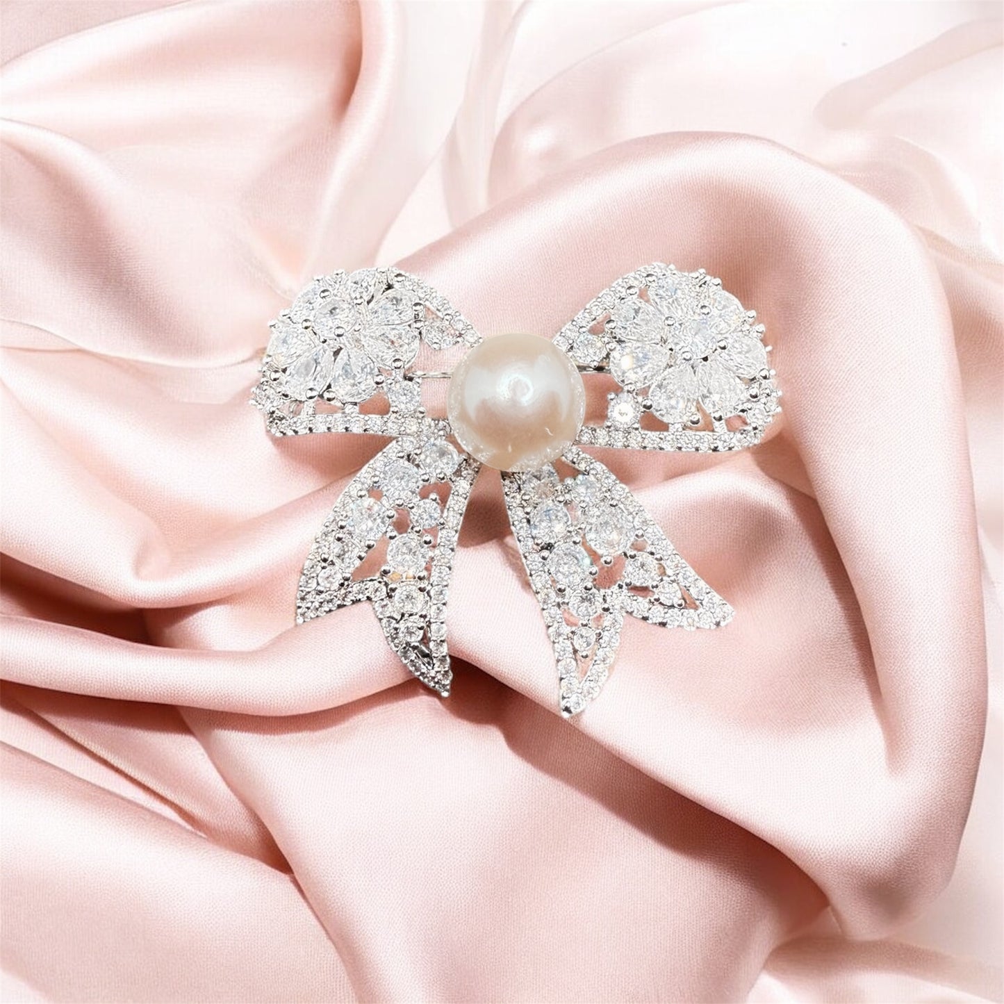 Pearl Elegance Bow Brooch