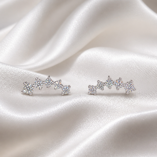 Starline Moissanite Climber Earrings