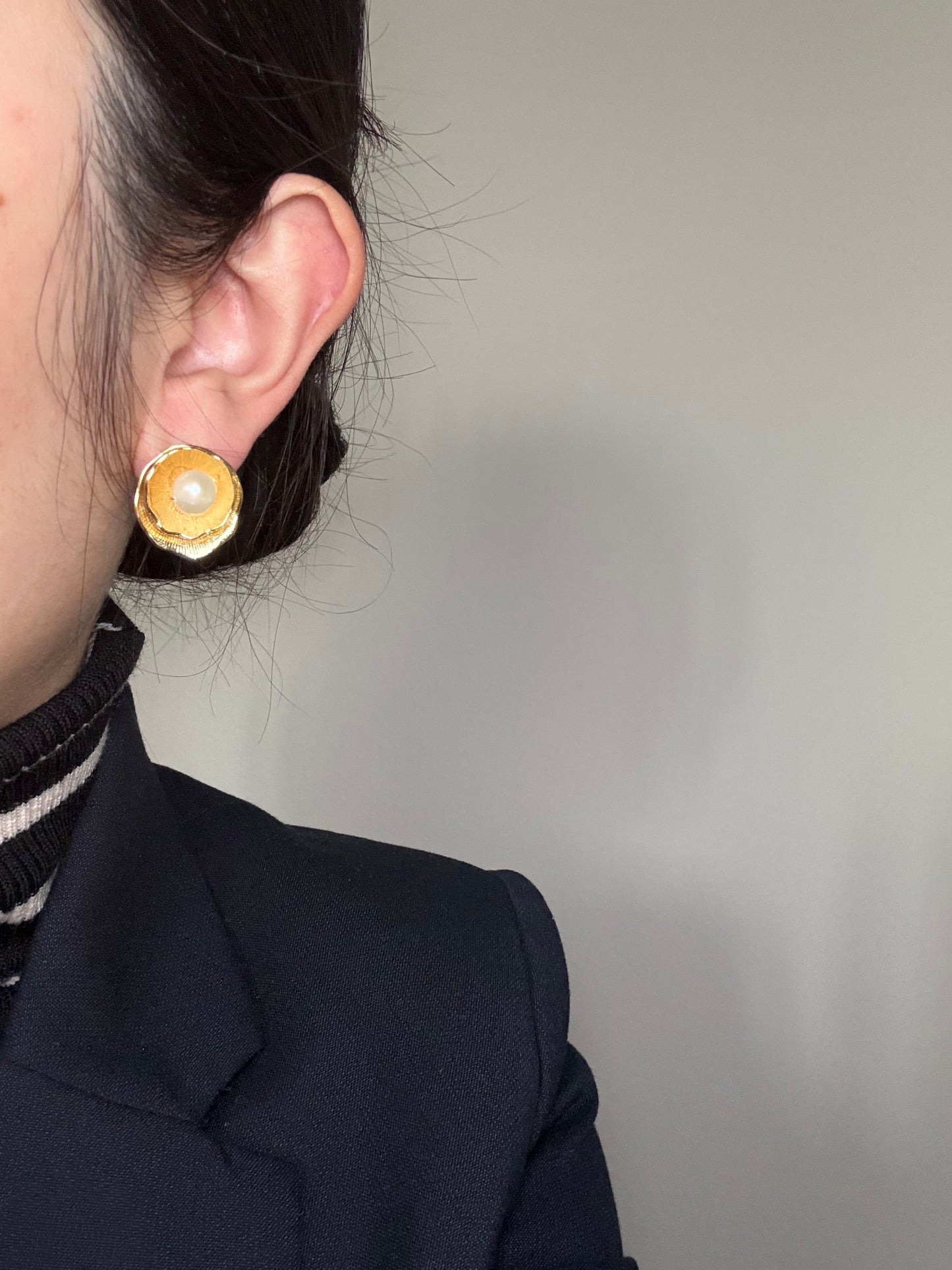 Golden Bloom Pearl Earrings