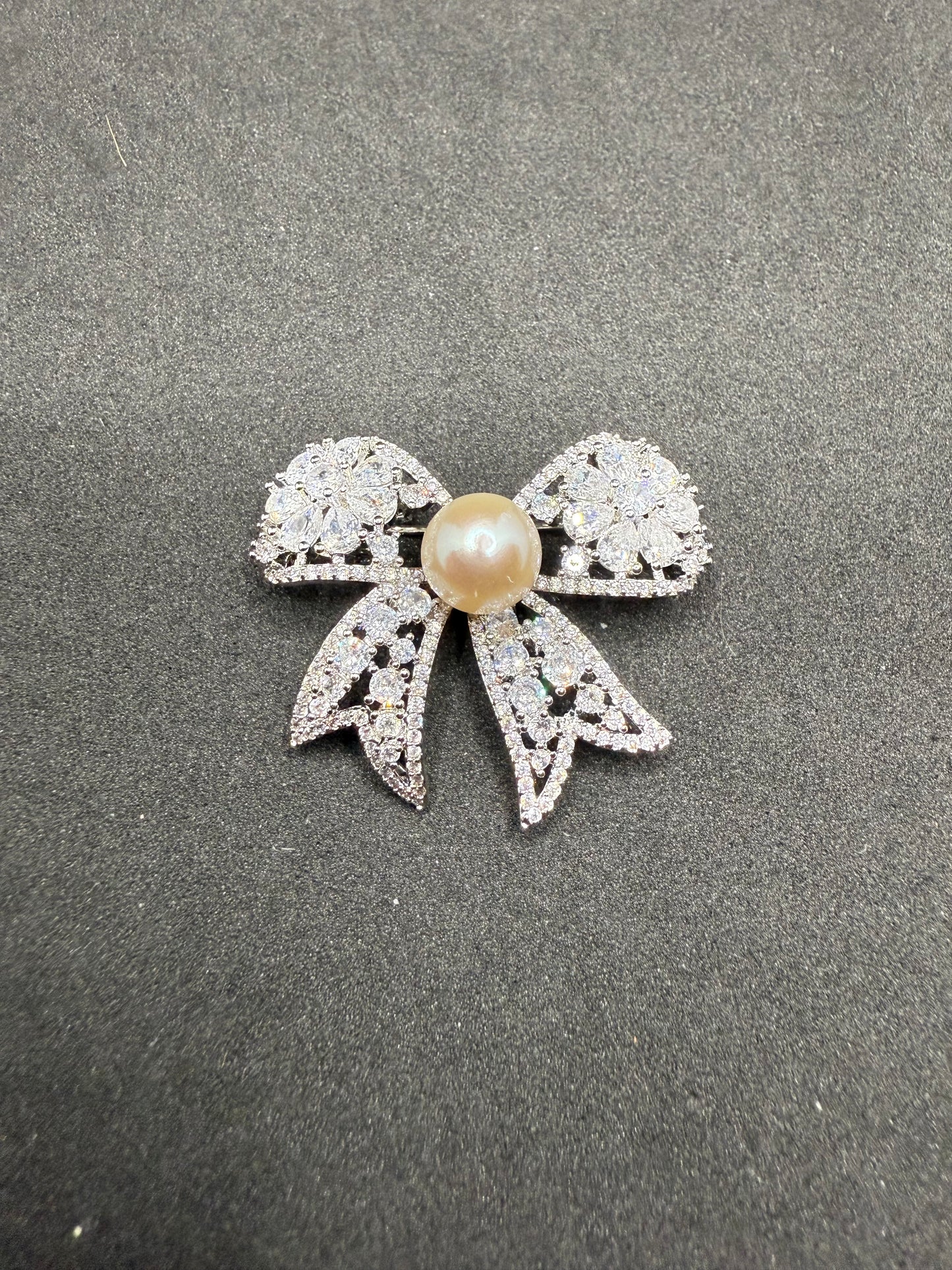 Pearl Elegance Bow Brooch