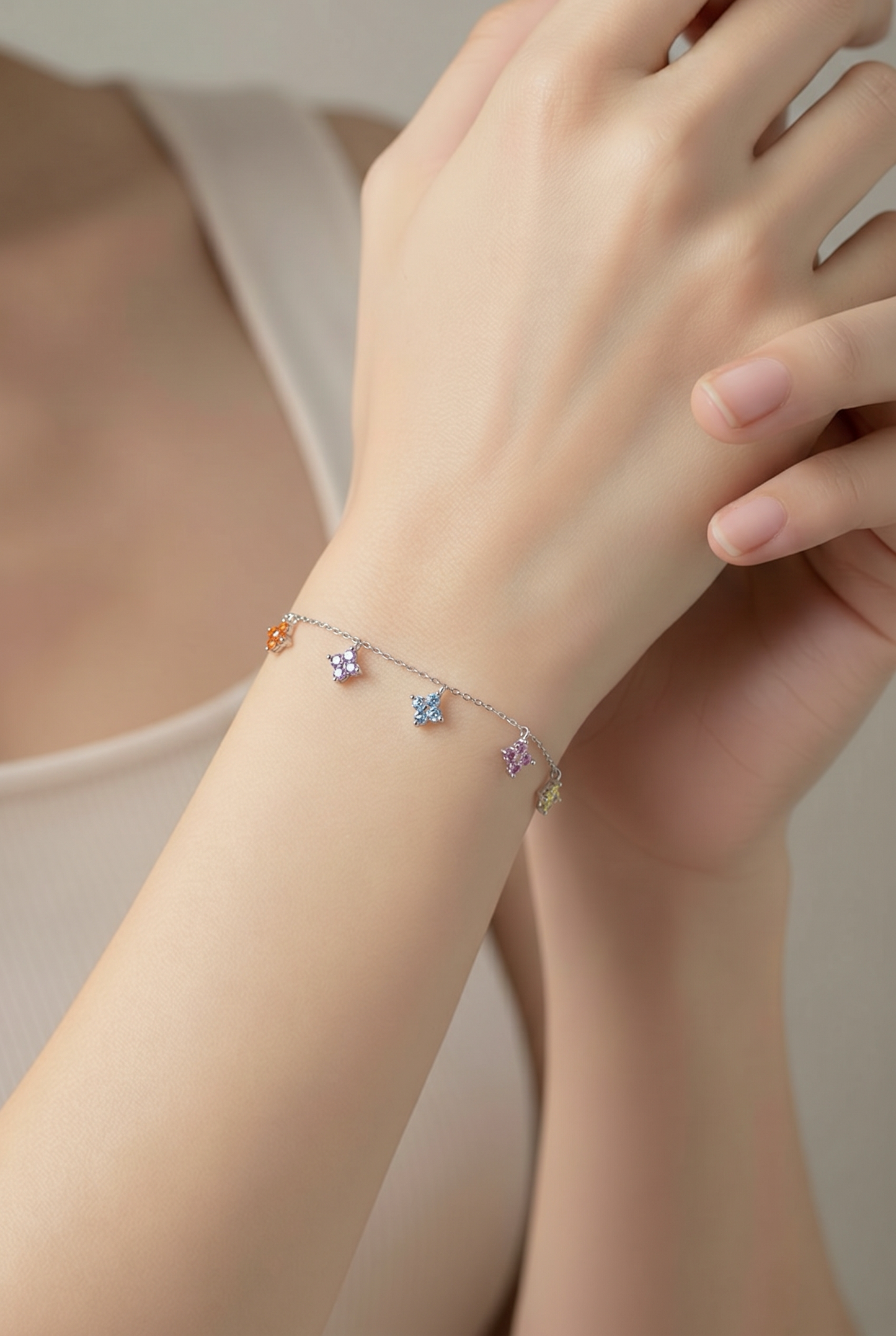 Elowen Rainbow Clover Bracelet