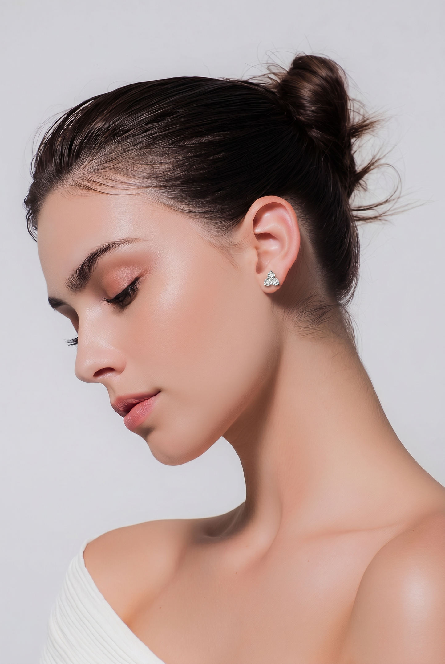 Clous d'oreilles trilogie en moissanite