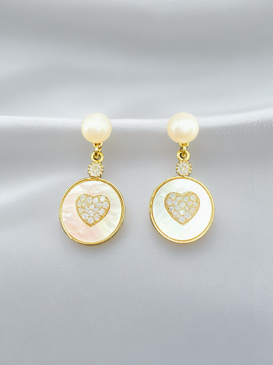 Pearl Heart Embrace Earrings