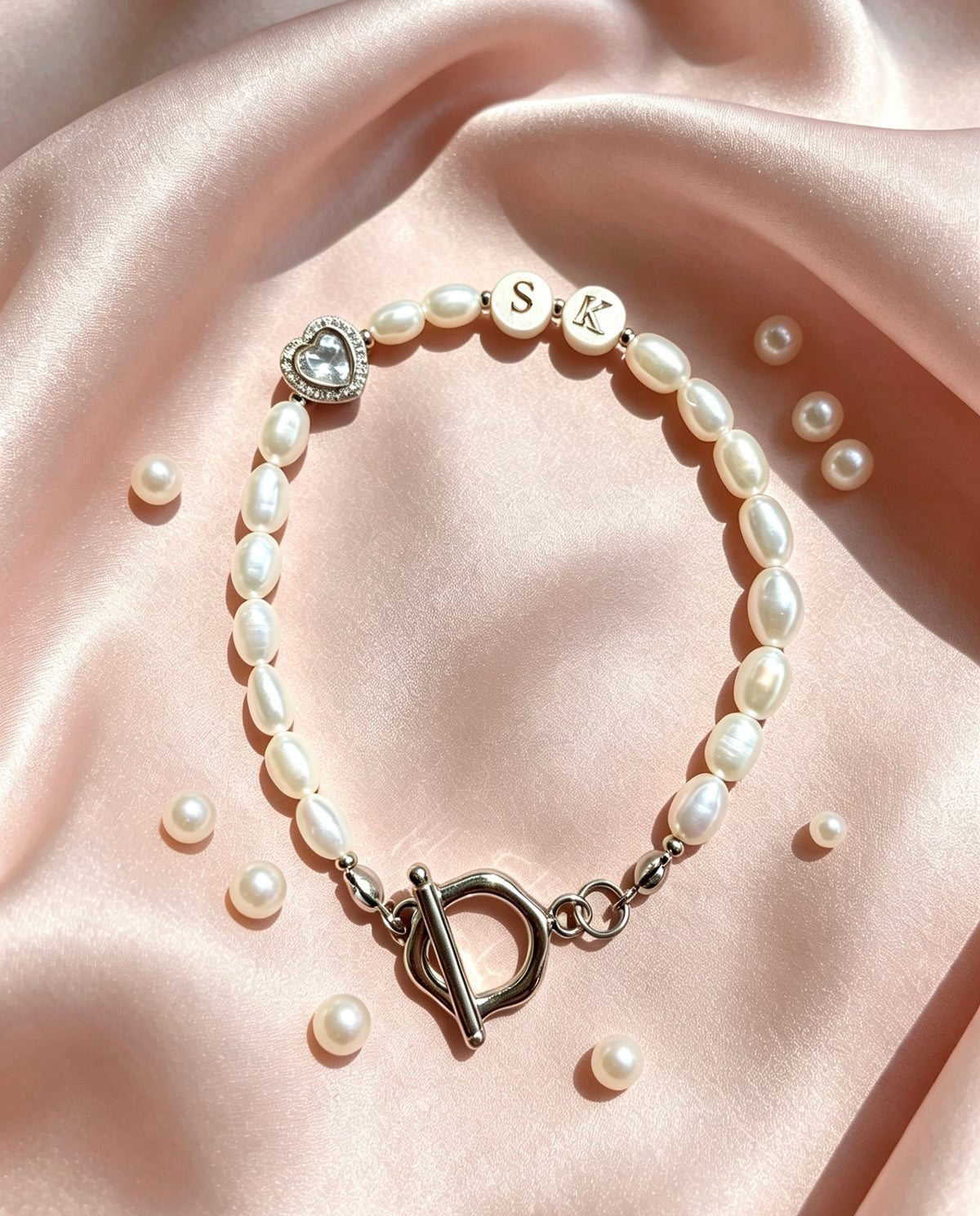 Custom Initial Freshwater Pearl Bracelet