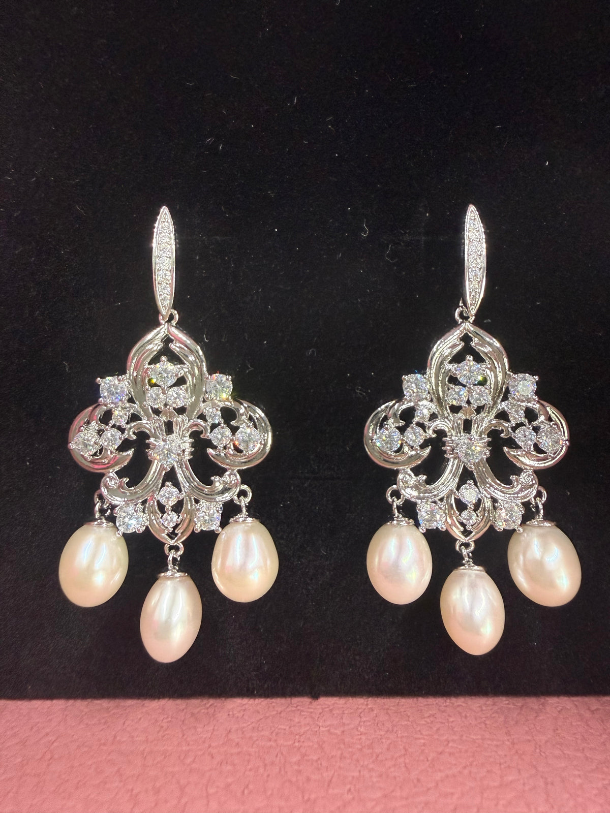 Fleur Pearl Chandelier Earrings