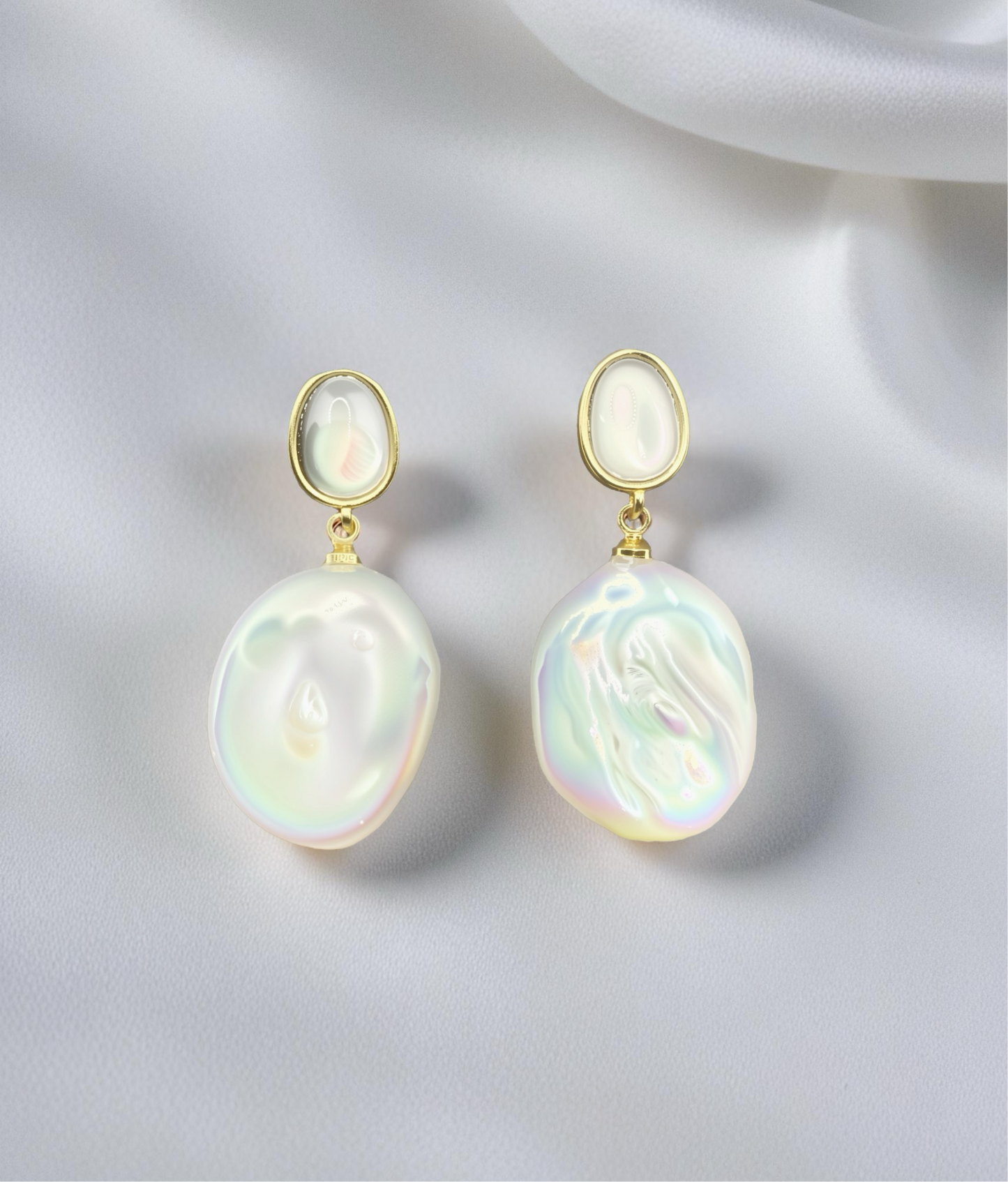 Lustrous Moon Earrings