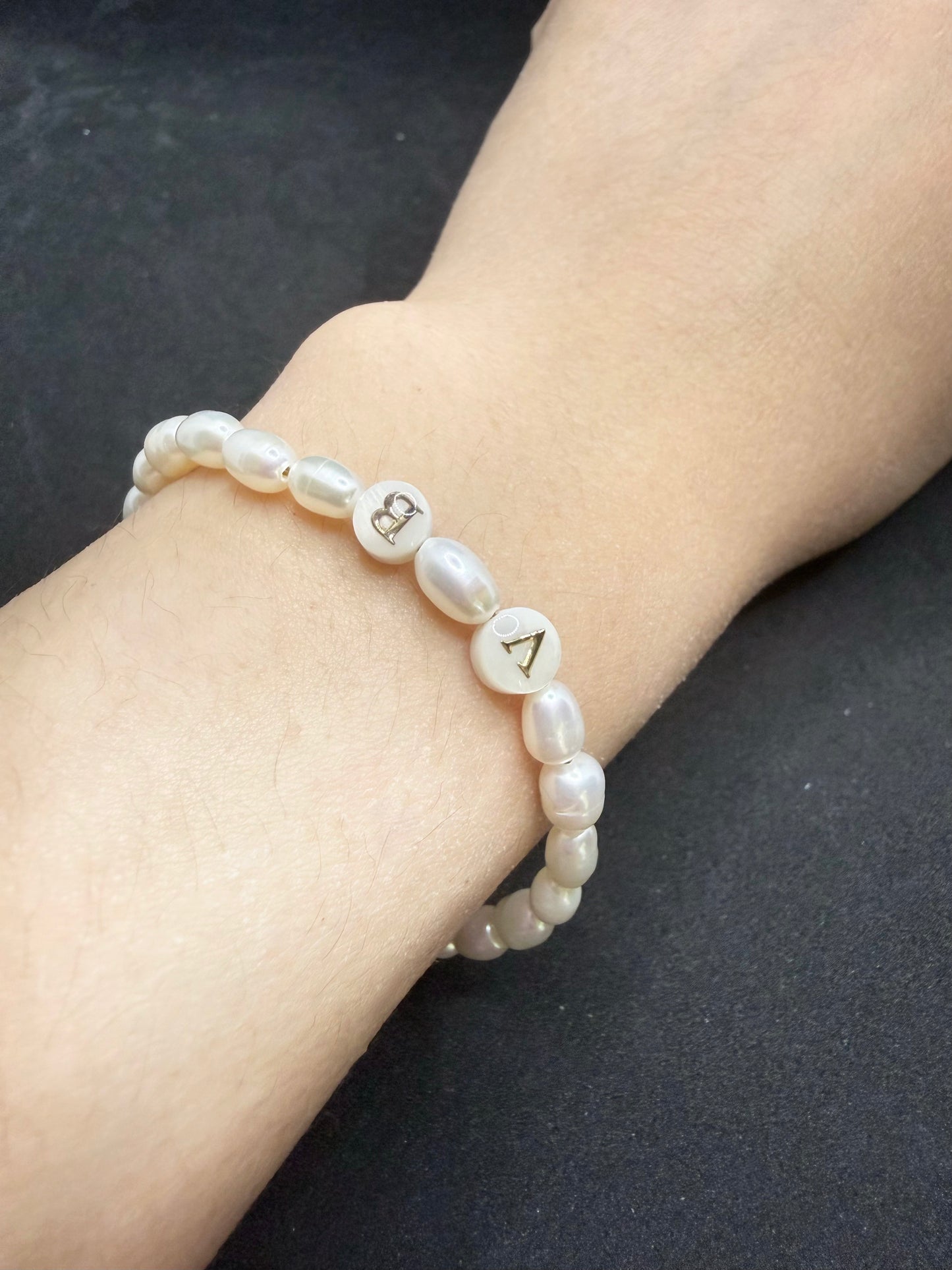 Custom Initial Freshwater Pearl Bracelet