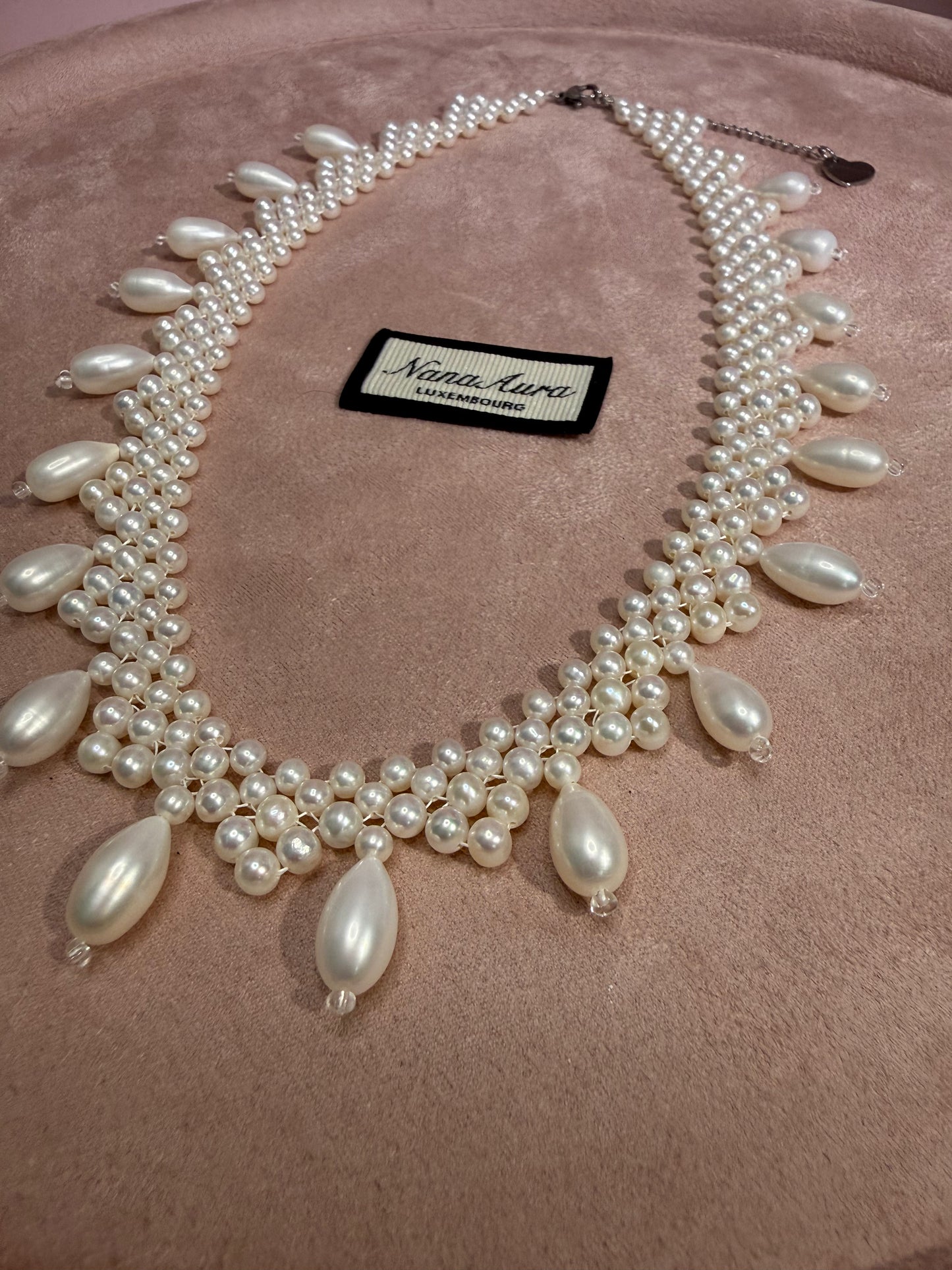 Ophelia Woven Teardrop Pearl Necklace