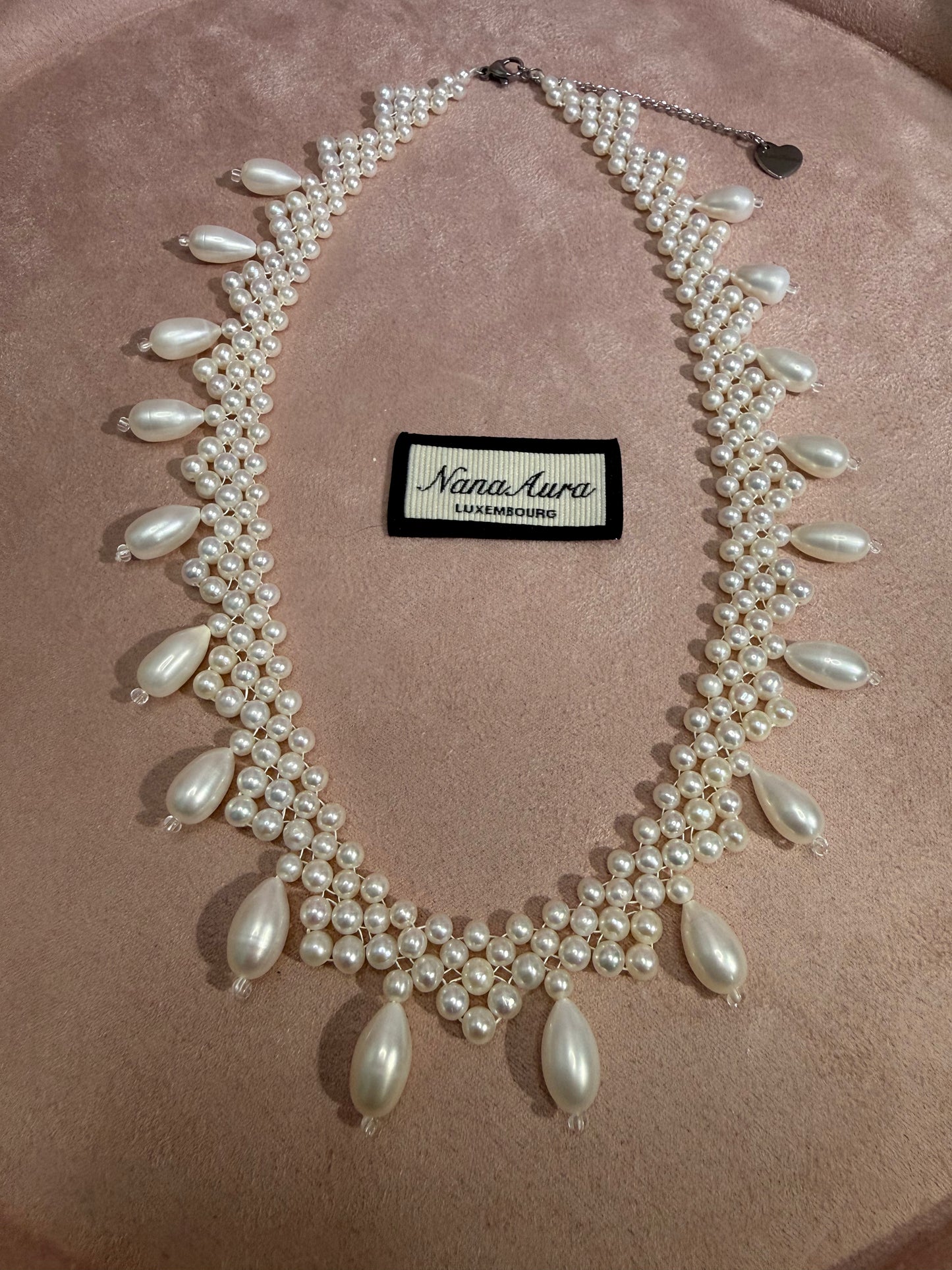 Ophelia Woven Teardrop Pearl Necklace