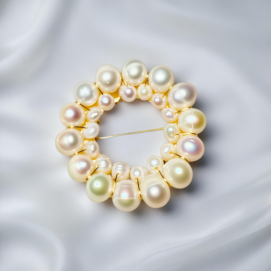 Natural Elegance Pearls Brooch