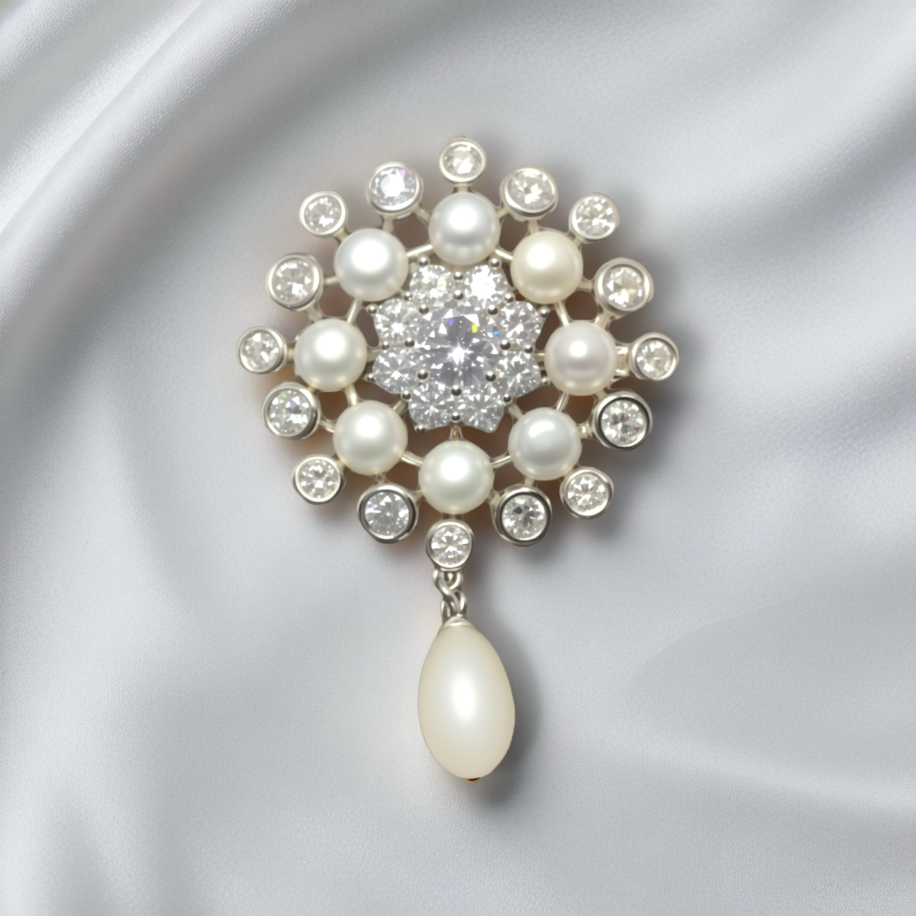 Natural Pearl Embrace Brooch