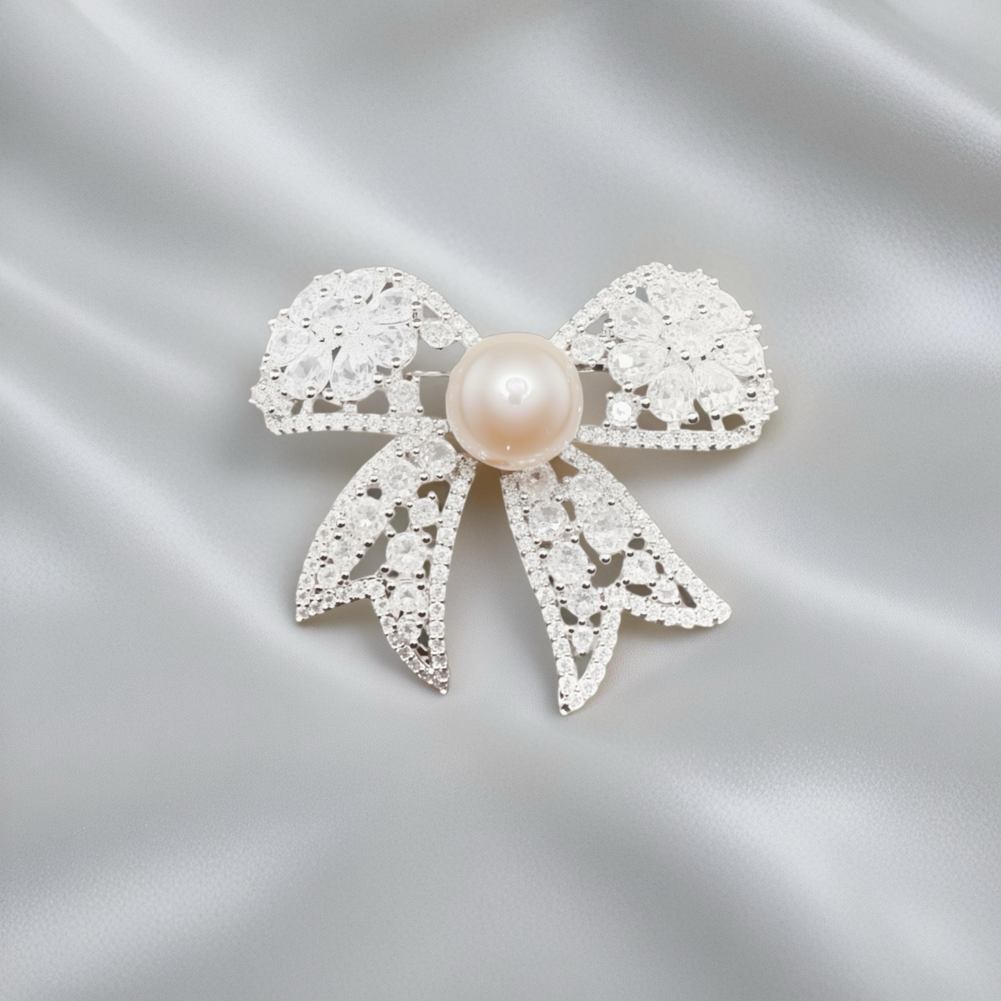 Pearl Elegance Bow Brooch