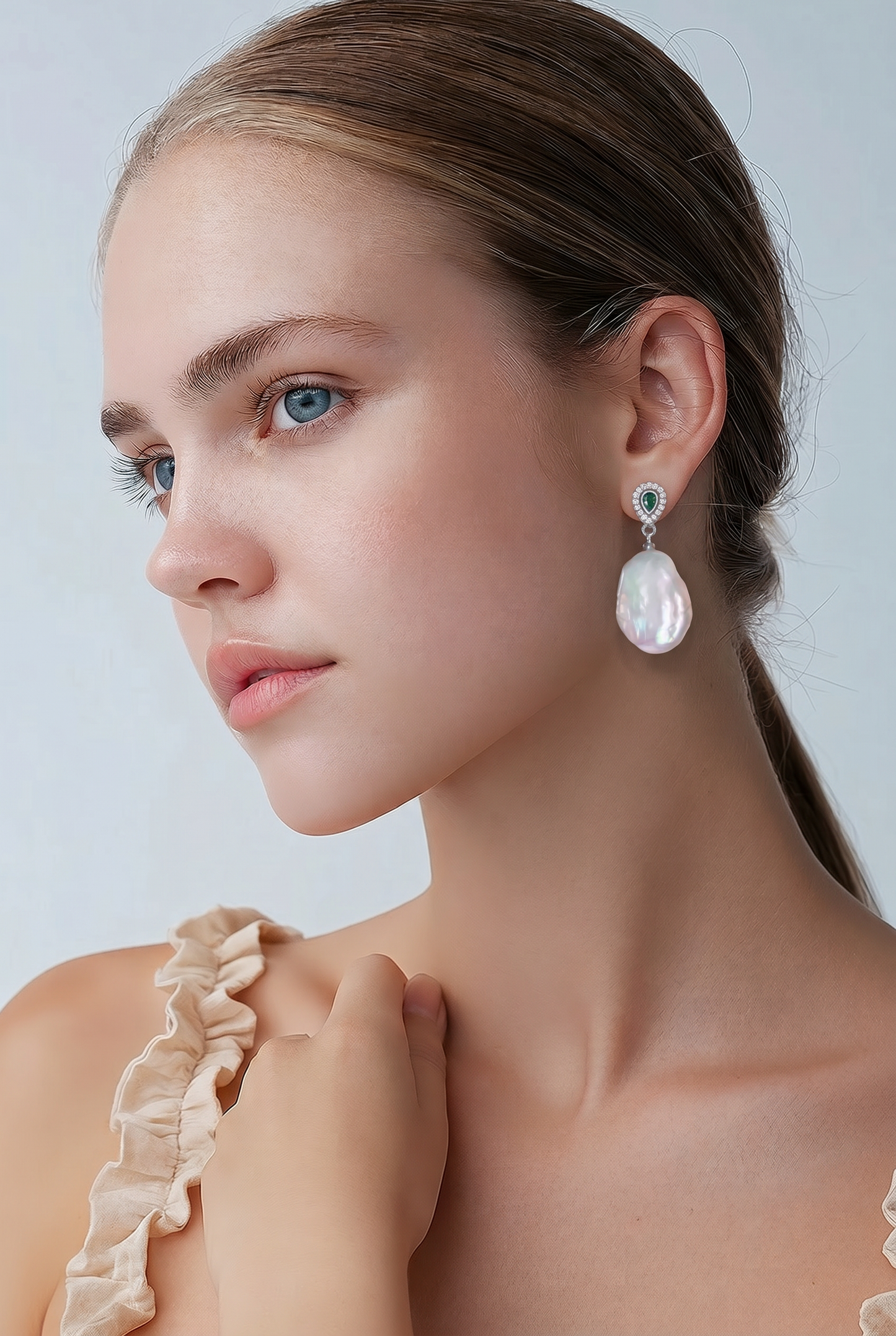 Emerald Drop Baroque Earrings