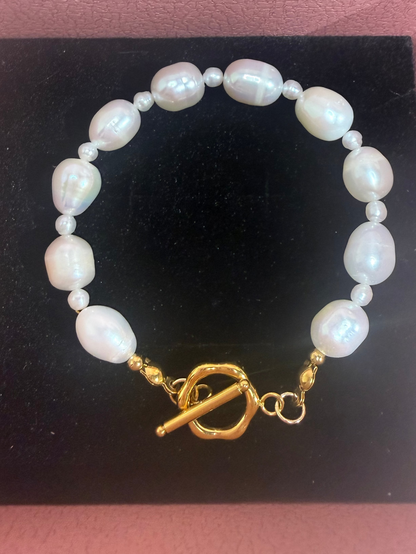 Elara Pearl Toggle Bracelet