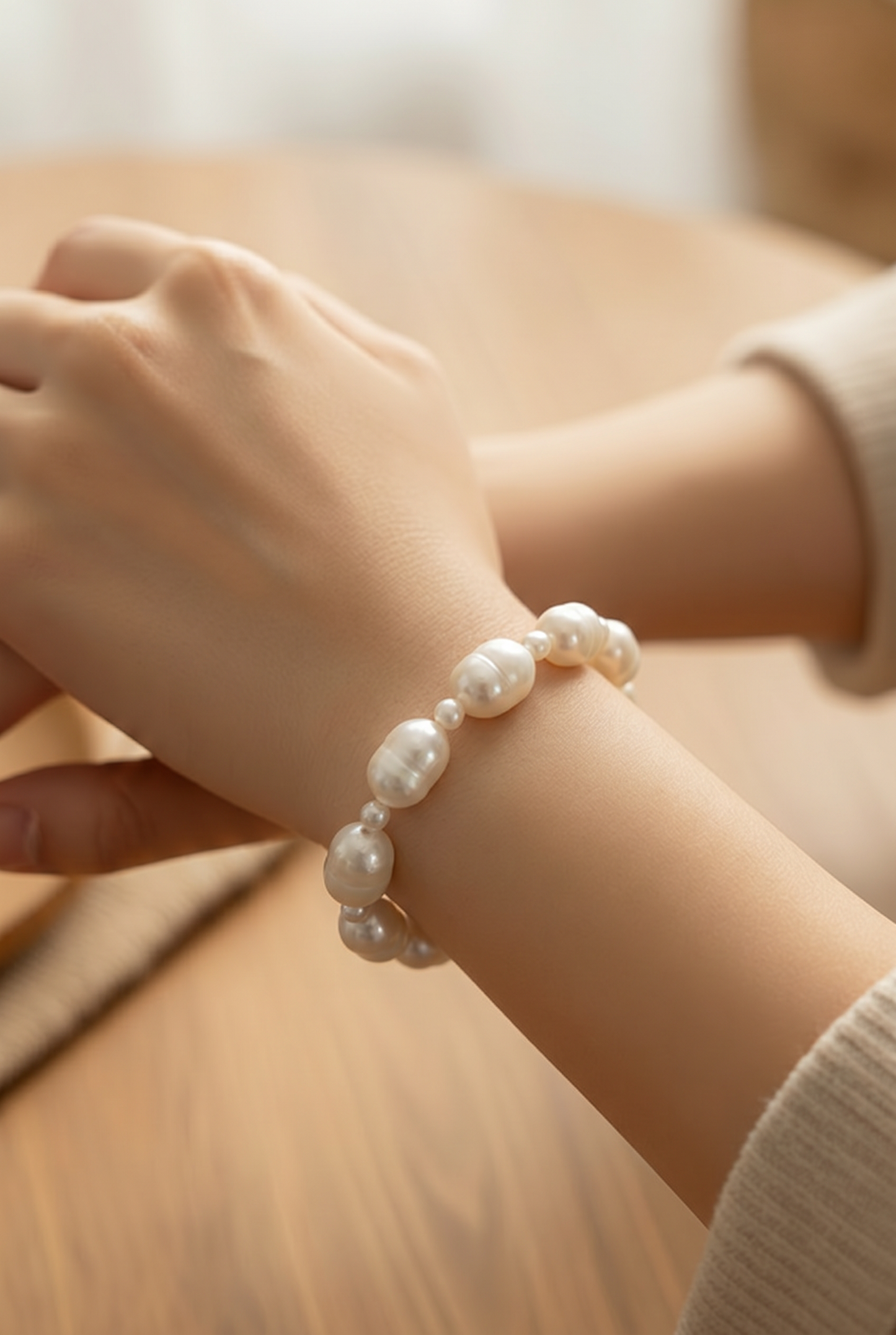 Elara Pearl Toggle Bracelet
