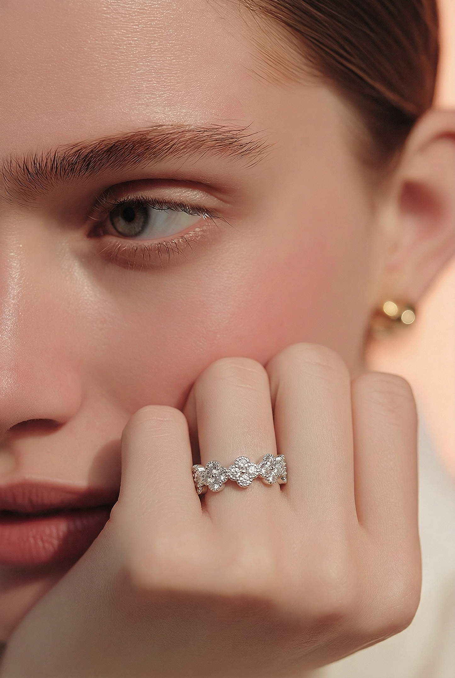 Clover Pavé Ring