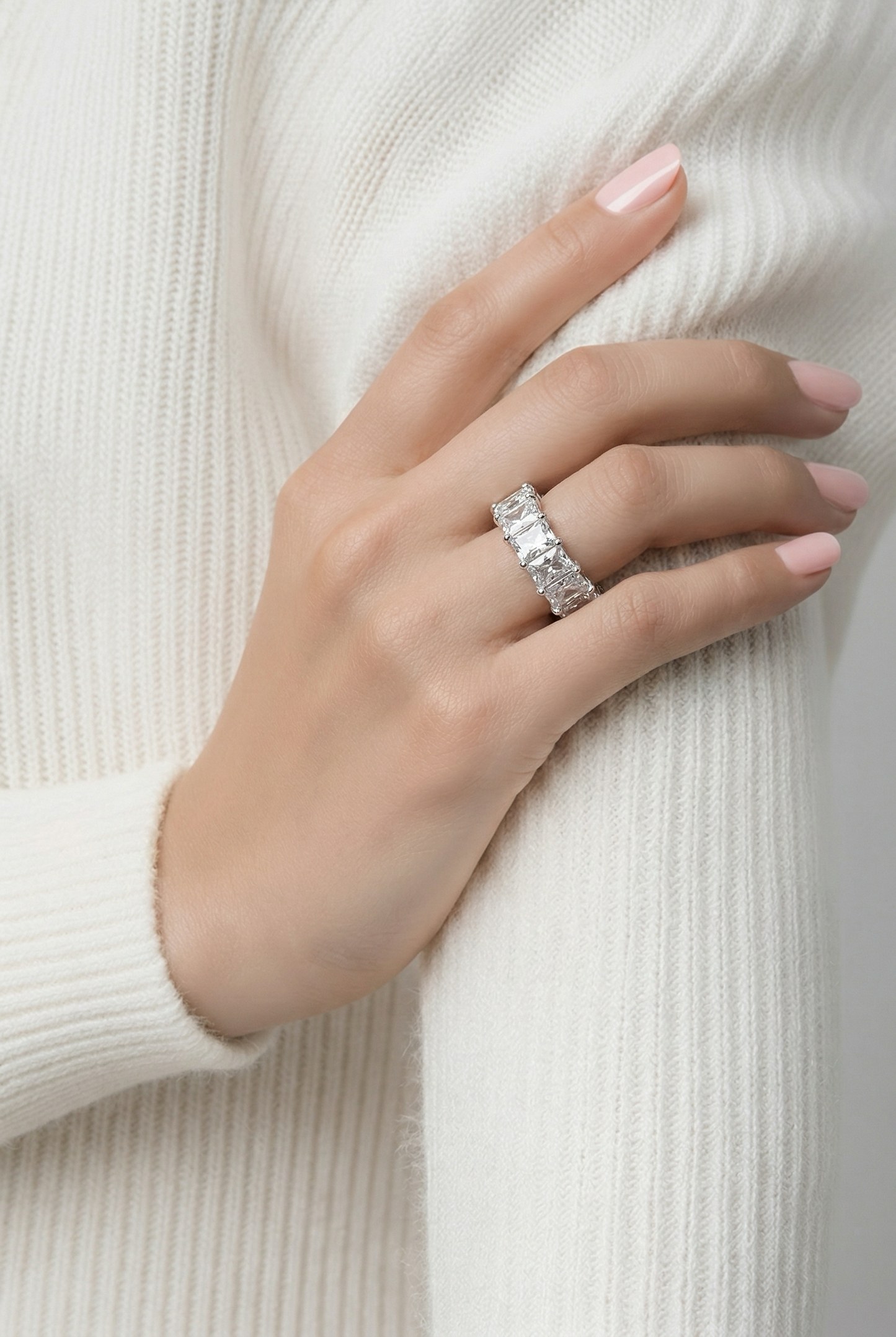 Radiant Emerald Cut Eternity Ring