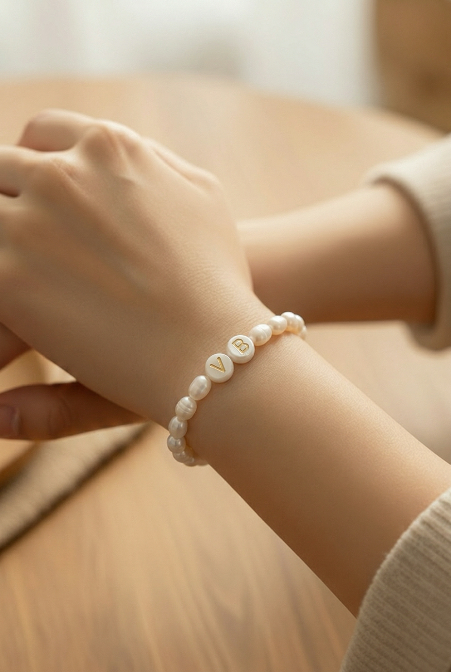 Custom Initial Freshwater Pearl Bracelet