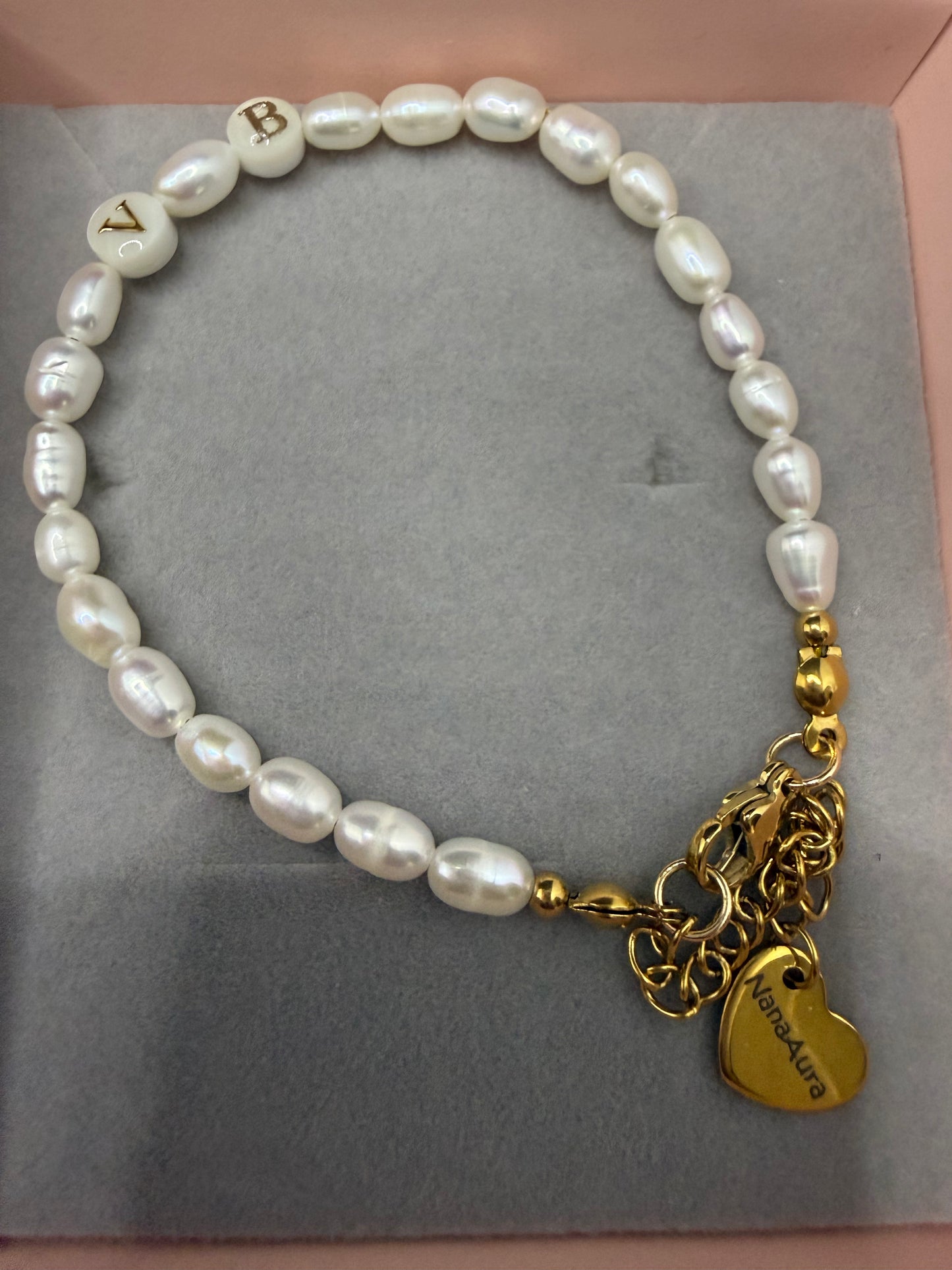Custom Initial Freshwater Pearl Bracelet