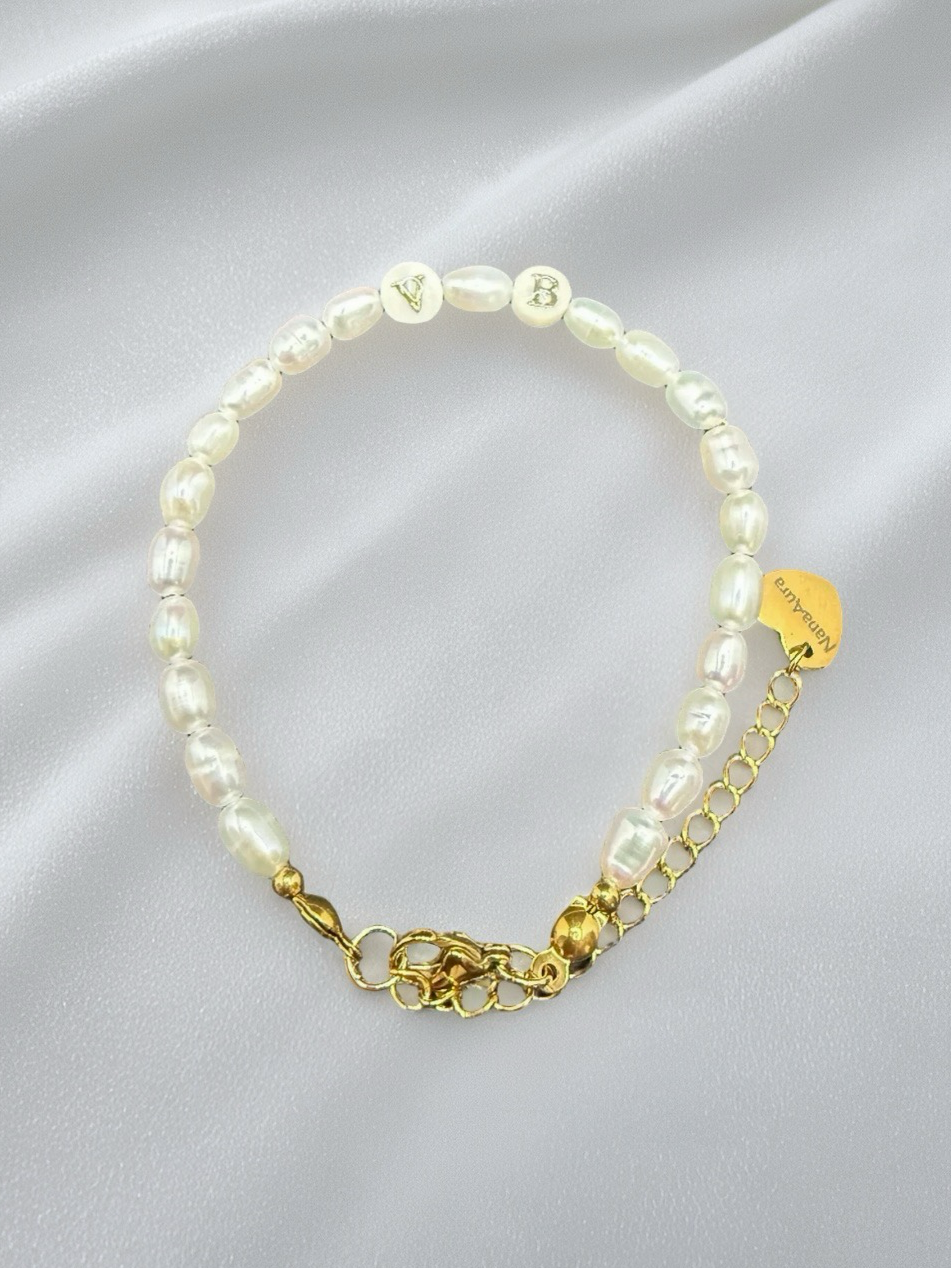 Custom Initial Freshwater Pearl Bracelet