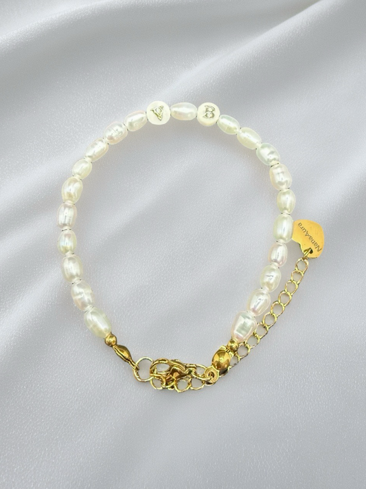 Custom Initial Freshwater Pearl Bracelet
