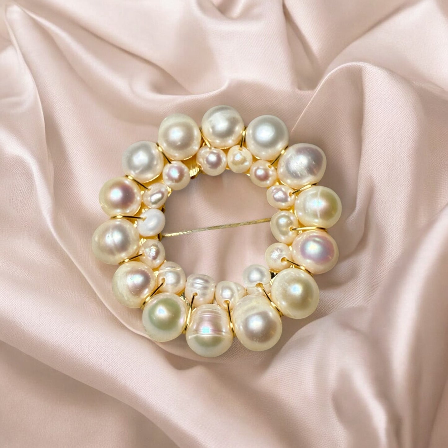Natural Elegance Pearls Brooch